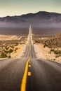 Endless straight road in Death Valley National Park, California, USA Royalty Free Stock Photo