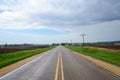 Endless straight road in Iowa, United States