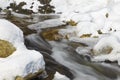 Scenic fast mountain river in snow and ice Royalty Free Stock Photo