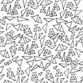 Endless triangle pattern. Black and white drawing. graphic clean design for fabric, events, wallpaper, etc.