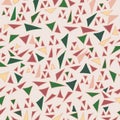 Endless triangle pattern. color drawing, green pink. graphic clean design for fabric, events, wallpaper, etc.