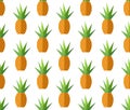 Endless tropical pattern with flat pineapples