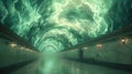 Endless Tunnel Beneath Cloud-Filled Sky Royalty Free Stock Photo