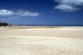 Endless wide tideland in the lagoon of Gorriones, Playa de Sotavento, Costa calma, Fuerteventura, Spain