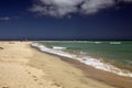 Endless wide tideland in the lagoon of Gorriones, Playa de Sotavento, Costa calma, Fuerteventura, Spain