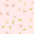 Endless winter pattern with spruce trees for paper, textile, baby`s clothes