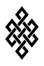 Endless knot, or eternal knot, black and white intertwining knot