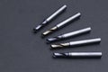 endmill set. cutting tools special. spiral right hand. material Carbide. coating Titanium nitride. Used for