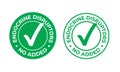 Endocrine disruptors no added vector green check mark icon. Natural food package stamp, healthy no EDC or endocrine disruptors