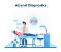 Endocrinologist concept. Adrenal glands examination. Doctor examine