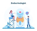 Endocrinologist concept. Thyroid examination. Doctor examine hormone