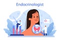 Endocrinologist concept. Thyroid examination. Doctor examine hormone