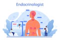 Endocrinologist concept. Thyroid examination. Doctor examine hormone