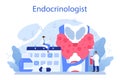 Endocrinologist concept. Thyroid examination. Doctor examine hormone