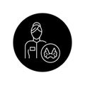Endocrinologist doctor black glyph icon. Pictogram for web page, mobile app, promo. Editable stroke.
