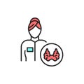 Endocrinologist doctor color line icon. Pictogram for web page, mobile app, promo.