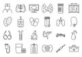 Endocrinologist doctor icons set, outline style Royalty Free Stock Photo