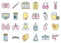 Endocrinologist doctor icons set vector color