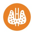 Endocrinology, thyroid icon. Orange color vector