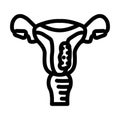 endometrial cancer line icon vector illustration