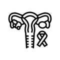 endometrial cancer line icon vector illustration