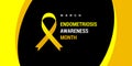 Endometriosis awareness month. Vector banner, poster, flyer, greeting card for social media with text March Endometriosis