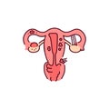 Endometriosis color line icon. Gynecology problem Royalty Free Stock Photo