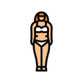 endomorph female body type color icon vector illustration Royalty Free Stock Photo