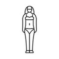 endomorph female body type line icon vector illustration Royalty Free Stock Photo