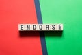 Endorse word concept on cubes Royalty Free Stock Photo