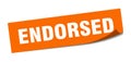 endorsed sticker. square isolated label sign. peeler Royalty Free Stock Photo