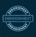 Endorsement. Glowing round badge. Royalty Free Stock Photo