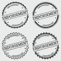 Endorsement insignia stamp isolated on white. Royalty Free Stock Photo