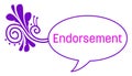 Endorsement Purple Comment Symbol Swirls Royalty Free Stock Photo