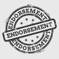 Endorsement rubber stamp isolated on white.