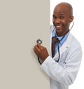 Endorsing your healthcare message. A young doctor standing behind copyspace. Royalty Free Stock Photo