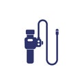 endoscope for colonoscopy icon on white, vector