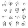 Endoscope icons set outline vector. Digestive gastric