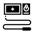Endoscope tool glyph icon vector illustration sign Royalty Free Stock Photo
