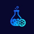 endothermic chemical reaction icon, vector