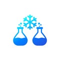 endothermic reaction icon with test tubes