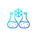 endothermic reaction line icon with test tubes