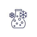 endothermic reaction in a test-tube line icon