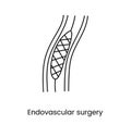 Endovascular surgery is an icon line in a vector.