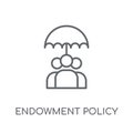 Endowment policy linear icon. Modern outline Endowment policy lo