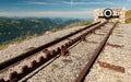 Endpoint of a rack railway on the top of a mountain Royalty Free Stock Photo