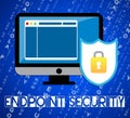 Endpoint Security Safe System Protection 2d Illustration