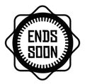 ENDS SOON stamp on white Royalty Free Stock Photo