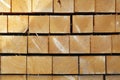 Ends of square stacked wood Royalty Free Stock Photo