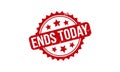 Ends Today Rubber Stamp. Ends Today Rubber Grunge Stamp Seal Vector Illustration